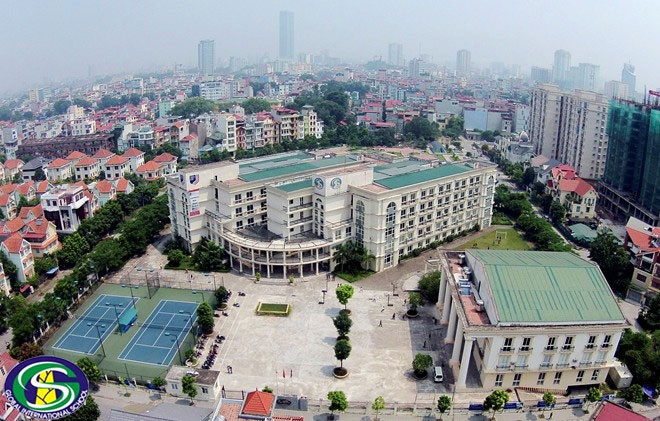 Trường "Quốc tế" Global nằm tại Lô C1 - 2 - 3 - 4, D34 khu đô thị Yên Hòa (quận Cầu Giấy, TP Hà Nội), do Công ty Cổ phần Tư vấn và Đầu tư Giáo dục Toàn Cầu làm chủ đầu tư. Ảnh: GIS