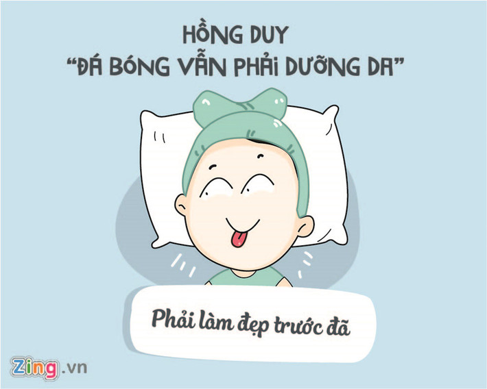 Khác với các đồng đội, Hồng Duy nhận được sự chú ý thông qua việc... bán mỹ phẩm. Dù trước trận đấu căng thẳng, anh vẫn bình tĩnh đăng ảnh bán son. Bức ảnh Hồng Duy đắp mặt nạ dưỡng da trở thành một trong những khoảnh khắc thú vị nhất về chàng trai của U23 Việt Nam.