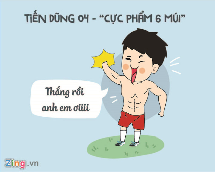 Trong trận tứ kết gặp U23 Iraq, trung vệ Tiến Dũng đã xuất sắc ghi bàn thắng quyết định tại loạt đá luân lưu 11m. Để ăn mừng chiến thắng, cầu thủ cởi áo lộ thân hình 6 múi nam tính. Ngay sau khi trận đấu kết thúc, thông tin về Tiến Dũng áo 04 được nhiều người tìm kiếm. Chàng trai được tặng nickname là "chàng cầu thủ 6 múi".