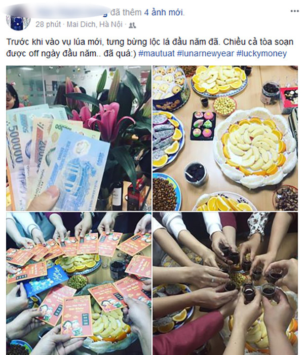 Ngày làm việc đầu tiên của năm là phải ăn uống, đập phá tưng bừng đã.
