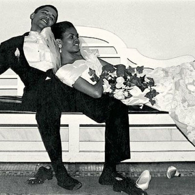 Ảnh ngày cưới của Obama và phu nhân, 1992.
