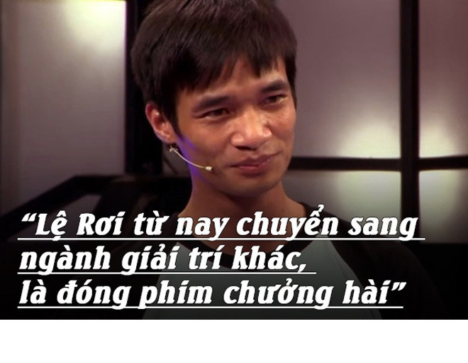 Lệ Rơi quyết định dấn thân vào showbiz với hàng loạt hoạt động như: đóng phim ngắn, tham gia game show truyền hình, làm khách mời giao lưu trực tuyến... Anh nói: "Mục đích đến với nghệ thuật của tôi trước hết là vì đam mê, sau đó là muốn đem được thứ gì đó cho khán giả".