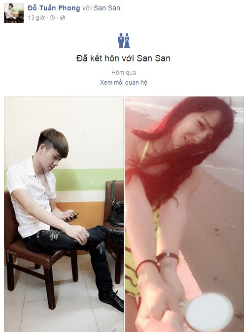 Đặc biệt, mới đây hot girl chuyển giới một thời Trâm Anh đã công khai trên Facebook mối quan hệ với một người đàn ông lạ mặt. Mối quan hệ trên này được đặt ở mức "Đã kết hôn" và điều này khiến bạn bè của Trâm Anh cũng như cư dân mạng hết sức bất ngờ.