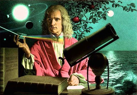 Isaac Newton (25/12/1642 –20/3/1726 hoặc 1727): Ông được biết đến nhiều trong những công trình nghiên cứu về vật lý nhưng thực chất, ông còn là một nhà toán học, nhà thiên văn học, triết học, nhà nghiên cứu thuật giả kim và thần học. Thông qua cuốn "Nguyên tắc toán học của Triết học tự nhiên", Newton đã đặt nền móng cho các định luật cơ học sau này. Ông là người nêu ra 3 định luật cơ bản của chuyển động và lực hấp dẫn trong vũ trụ mà các sinh viên vẫn học cho tới ngày nay. Ông cũng là người tìm ra khái niệm của mô-men động lượng và bảo tồn năng lượng, tích phân,…