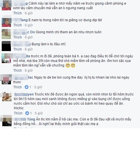 Từ loạt ảnh trên, nhiều chị em cũng được dịp hồi tưởng lại những ngày tháng chuẩn bị lâm bồn, sinh con của mình. Dù nhiều lo lắng, lo sợ khi phải đối mặt với những cơn đau quằn quại nhưng trong những ngày chuẩn bị sinh, các sản phụ cũng có thể tìm được những niềm vui nho nhỏ cùng nhau khiến họ xua đi phần nào sự lo lắng, áp lực. Ảnh: Facebook.