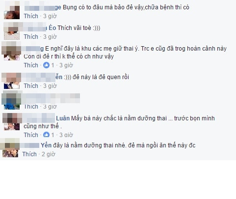 Nhiều bà mẹ trẻ lên tiếng xác nhận khung cảnh trong loạt ảnh chính xác là ở trong phòng dưỡng thai bởi trong quá khứ họ đã từng nằm trong phòng này và tại đây việc ăn uống của các sản phụ khá tự do, thoải mái. Tuy nhiên tâm lý thoải mái, sự ung dung của nhóm bà bầu ăn lẩu cùng nhau vẫn khiến hầu hết mọi người phải phì cười và ngạc nhiên.