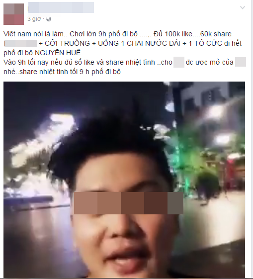 Có vẻ như rất hả hê sau màn trình diễn tắm trong "chất xú uế", trang cá nhân của H.C.C sau một đêm lượng người theo dõi tăng đột biến, đến nay tài khoản facebook của anh chàng đã được 54 nghìn người theo dõi. Đa phần mọi người để trạng thái theo dõi anh chàng chỉ với mục đích chửi bới những hành động và phát ngôn điên rồ của H.C.C, nhưng cũng không thể phủ nhận, sau một đêm từ một anh chàng không ai biết đến, H.C.C đã nổi tiếng khắp mạng xã hội. Khoảng 3h trước, H.C.C lại tiếp tục tung chiêu trò lố bịch hơn khi thông báo ảnh đủ 60 nghìn like anh ta sẽ không mặc quần áo, uống nước tiểu và phân đi hết phố Nguyễn Huệ.