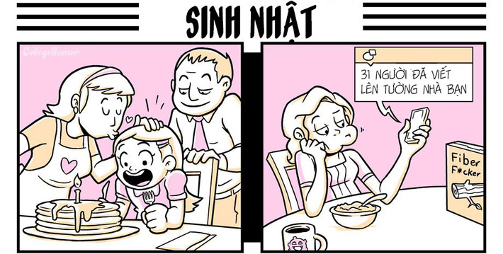 Không còn những bữa tiệc ấm cúng và sự quan tâm của mọi người xung quanh, bởi tất cả đều được thể hiện qua mạng xã hội.