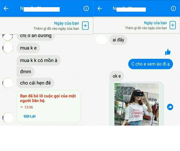 Theo đó, người bán hàng online tên N.P. inbox mời mua hàng trước, gửi tin nhắn liên tục mặc cho ‘khách' không hề trả lời vì không có nhu cầu. Có lẽ vì ‘sợ' khách ‘quên' trả lời nên chủ shop này thậm chí còn gọi điện đến… để nhắc nhở.