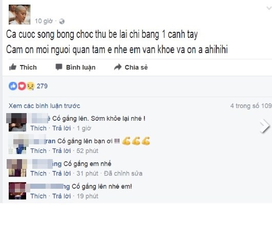 Quảng (Huy) tiết lộ với phóng viên báo chí rằng, sau cú ngã, Quân ngồi sau bị đập đầu xuống đất, còn bản thân cậu do không kịp tránh ô tô phía sau đang lao đến nên bị cán cụt mất một cánh tay, hoàn toàn không có chuyện cậu chủ động dùng tay mình thay thế vào vị trí đầu của Quân như câu chuyện mà dân mạng đã chia sẻ trước đó. Trước sự thật này, nhiều bạn trẻ, dân mạng đã không khỏi ngạc nhiên, thắc mắc bởi trong suốt những ngày qua đã có quá nhiều câu chuyện, lời chia sẻ của những người trong cuộc mâu thuẫn với những gì mà Nguyễn Văn Quảng vừa tiết lộ.