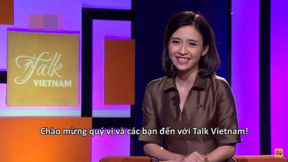 Gương mặt xinh đẹp của Thùy Dương trên sóng VTV4.