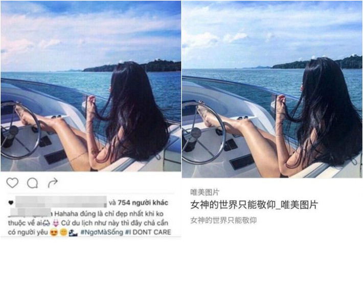 Dường như ở Việt Nam có không ít cô gái trẻ mong muốn được người khác công nhận bản thân mình có một cuộc sống sung sướng, đẳng cấp với nhiều thú vui hao tiền tốn của nhưng lại đầy phong cách. Mong muốn này thể hiện ở những bức ảnh, dòng status khoe mẽ mà họ đăng trên trang cá nhân của mình. Một số trường hợp còn bị dân mạng cất công đi tìm bằng chứng, bóc mẽ là đi mượn ảnh, "ăn cắp ảnh" của người nước ngoài sau đó tự nhận đó là của mình để mô tả cuộc sống thượng lưu khiến người khác ghen tị.