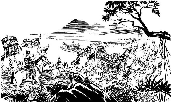 Chế Mân (Jaya Simhavarman III) là vị vua thứ 34 của Chiêm Thành. Năm 1306, vua cưới công chúa của nhà Trần, trở thành “con rể” của Đại Việt. Tranh vẽ phía trên là minh họa đám cưới của vua Chế Mân.