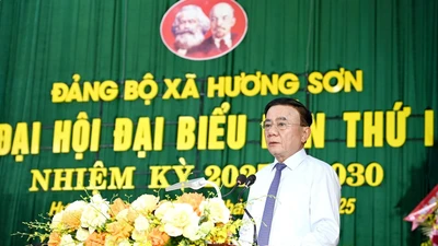 Đồng chí Trần Cẩm Tú dự Đại hội Đảng bộ xã điểm ở Hà Tĩnh