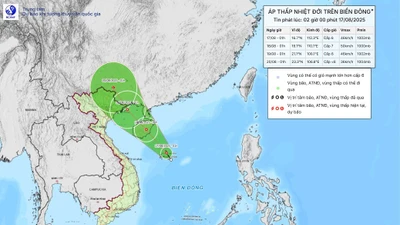 Áp thấp nhiệt đới đang hướng vào vịnh Bắc Bộ