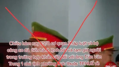 Thông tin Chủ tịch phường ở Huế bị bắt cùng nhiều sổ đỏ là sai sự thật