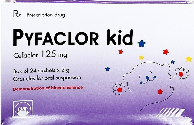 Pyfaclor Kid là thuốc điều trị nhiễm khuẩn đường hô hấp trên và hô hấp dưới mức độ nhẹ và vừa, nhiễm khuẩn đường tiết niệu không biến chứng, nhiễm khuẩn da và mô mềm. Ảnh: NTAK. Pyfaclor Kid là thuốc điều trị nhiễm khuẩn đường hô hấp trên và hô hấp dưới mức độ nhẹ và vừa, nhiễm khuẩn đường tiết niệu không biến chứng, nhiễm khuẩn da và mô mềm. Ảnh: NTAK.