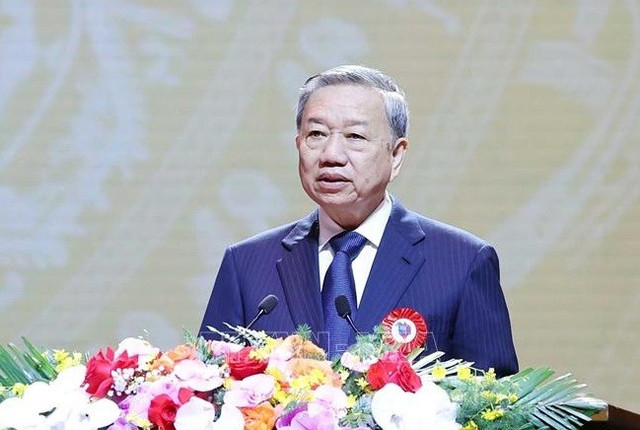 Tổng Bí thư Tô Lâm phát biểu tại Lễ kỷ niệm 100 năm Ngày Báo chí cách mạng Việt Nam. Ảnh: Thống Nhất/TTXVN tong-bi-thu-to-lam.jpg