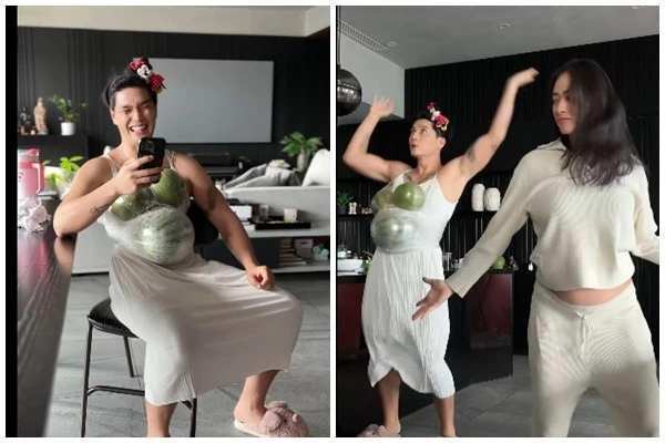 Chồng Ngô Thanh Vân hóa bà bầu, fan cười nghiêng ngả