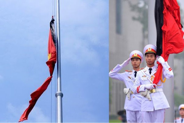 Hình ảnh treo cờ rủ tại Quảng trường Ba Đình, Hà Nội trong một lễ Quốc tang. Ảnh: Internet. 1-2445.jpg