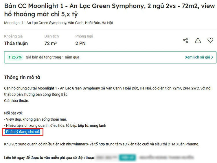 Có giá bán lên tới hơn 5 tỷ đồng nhưng... không có sổ đỏ, nhiều căn hộ ở An Lạc Green Symphony rao bán suốt một thời gian dài nhưng không có khách hỏi mua. cho-so11111.jpg