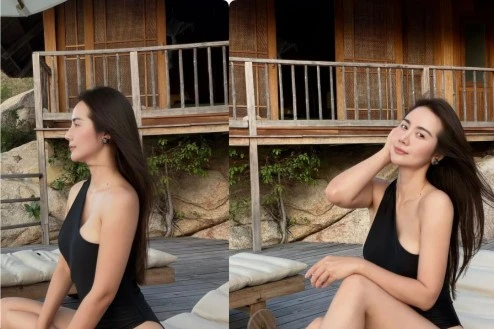 Huyền Lizzie mặc gợi cảm khoe thân hình đồng hồ cát cực chuẩn