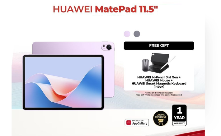 3 trong số này là trong bộ quà tặng dành cho người dùng đặt hàng sớm MatePad 11.5 từ giờ đến hết ngày 30.3 (quà có thể hết sớm hoặc thay đổi tùy đại lý và tình hình bán).
