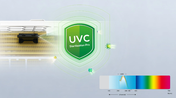 Ngoài ra, TCL còn trang bị cho BreezeIN Pro chế độ làm lạnh nhanh Turbo. Cùng với đó, TCL còn tích hợp cho sản phẩm này hệ thống lọc khí UVC Sterilization Pro, loại bỏ đến 99% vi khuẩn và virus có hại trong không khí, theo công bố của hãng.