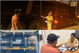 Xử lý tài xế xe tải để nước chảy xuống đường, gây nguy hiểm