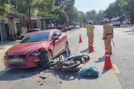 Xử lý lái xe không chấp hành hiệu lệnh dừng xe, gây tai nạn ở Thái Nguyên