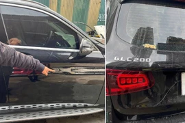Điều tra vụ ô tô Mercedes GLC200 bị cào xước, bẻ gương, đập kính ở Hà Nội
