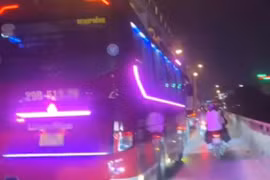 Xử lý tài xế xe khách đi vào đường cấm trên cầu Chương Dương