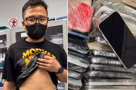 Giấu 64 điện thoại trên người khi nhập cảnh tại Cảng hàng không Nội Bài