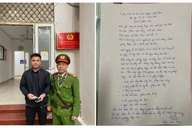 Trao trả tài sản cho người dân lúc làm nhiệm vụ bảo vệ Đại hội XIV của Đảng