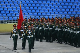 Các khối diễu binh tiến vào Quảng trường Ba Đình, sẵn sàng tổng hợp luyện