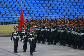 Các khối diễu binh tiến vào Quảng trường Ba Đình, sẵn sàng tổng hợp luyện