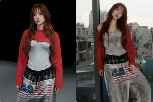 Minh Hằng diện mốt quần tụt, vóc dáng mẹ một con gây trầm trồ