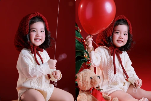 Biểu cảm “tan chảy” của con gái út Khánh Thi – Phan Hiển mùa Giáng sinh