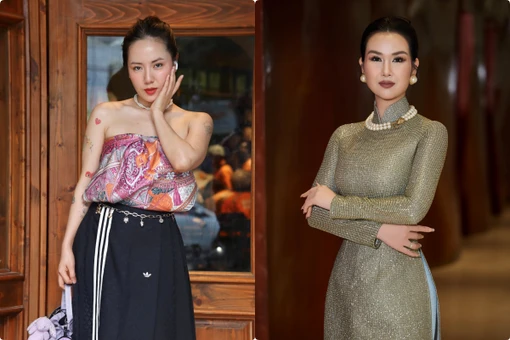 Hot face sao Việt: Phương Linh quyến rũ với mốt quấn khăn thành áo