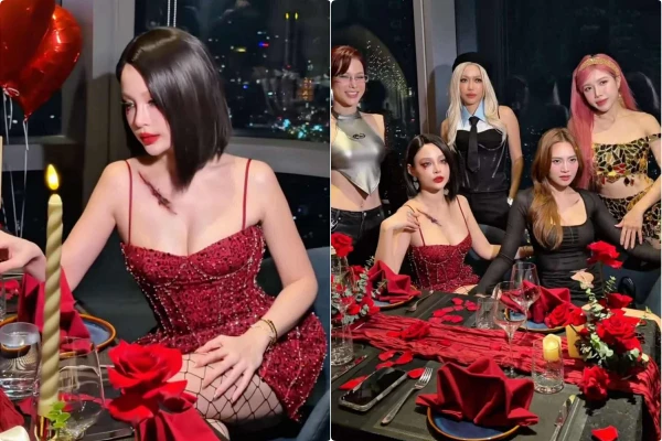 Huyền Baby diện váy hai dây khoe vòng 1 gợi cảm trong tiệc Halloween