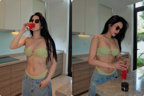 Diệp Lâm Anh chăm diện bikini táo bạo sau khi yêu tình trẻ