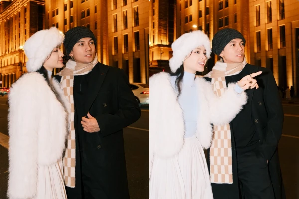 Phương Trinh Jolie quấn quýt ông xã Lý Bình giữa đêm Thượng Hải