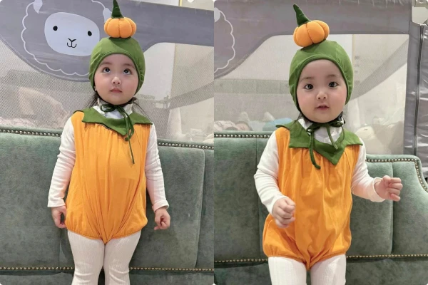 Con gái út Khánh Thi – Phan Hiển hóa bí ngô cực đáng yêu dịp Halloween