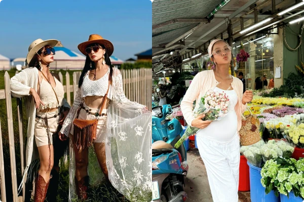 Hot face sao Việt: Chị em Thuý Hạnh chụp ảnh đẹp như tranh khi đến Trung Quốc