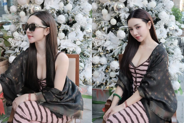 Quỳnh Kool khoe thần thái gợi cảm với outfit hồng khoét ngực sâu