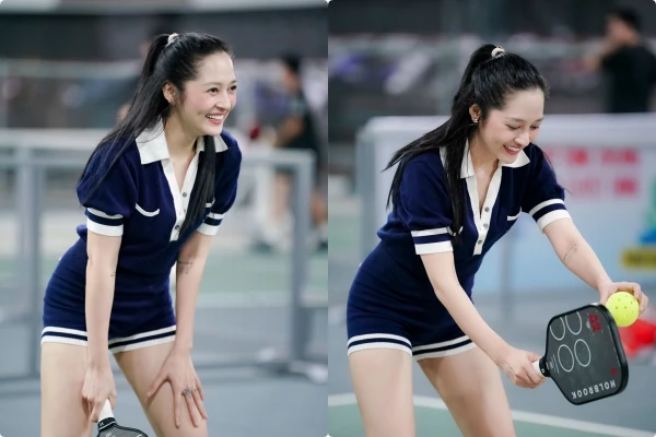 Bảo Anh khoe đôi chân dài cực phẩm khi diện quần ngắn chơi Pickleball