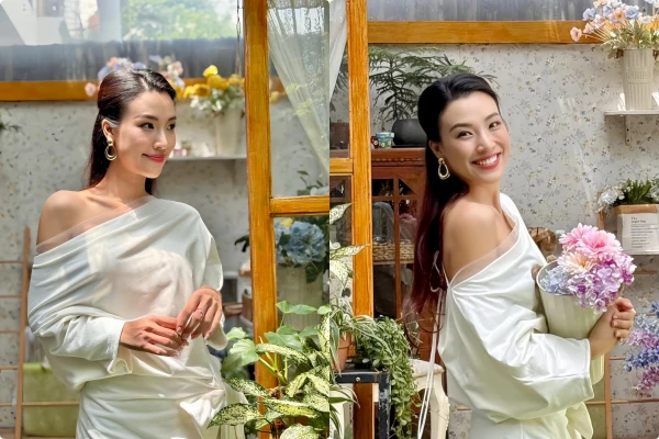 Á hậu Hoàng Oanh rạng rỡ, trẻ trung khi làm mẹ đơn thân