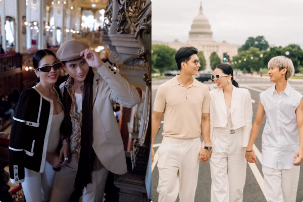 Lệ Quyên du ngoạn nước ngoài cùng Lâm Bảo Châu và con trai