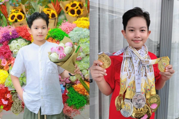 Con trai 10 tuổi của Khánh Thi cao 1m56, giành gần 50 huy chương dancesport