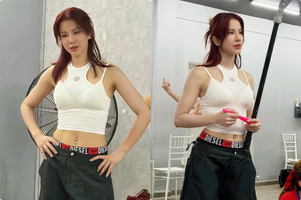 Diệp Lâm Anh tuổi U40 vẫn 'đốt mắt' fan với style áo ngắn cũn